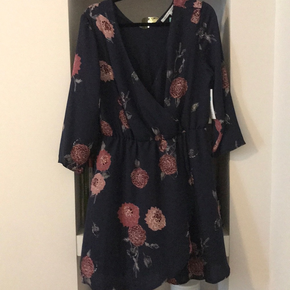 Dark blue floral dress